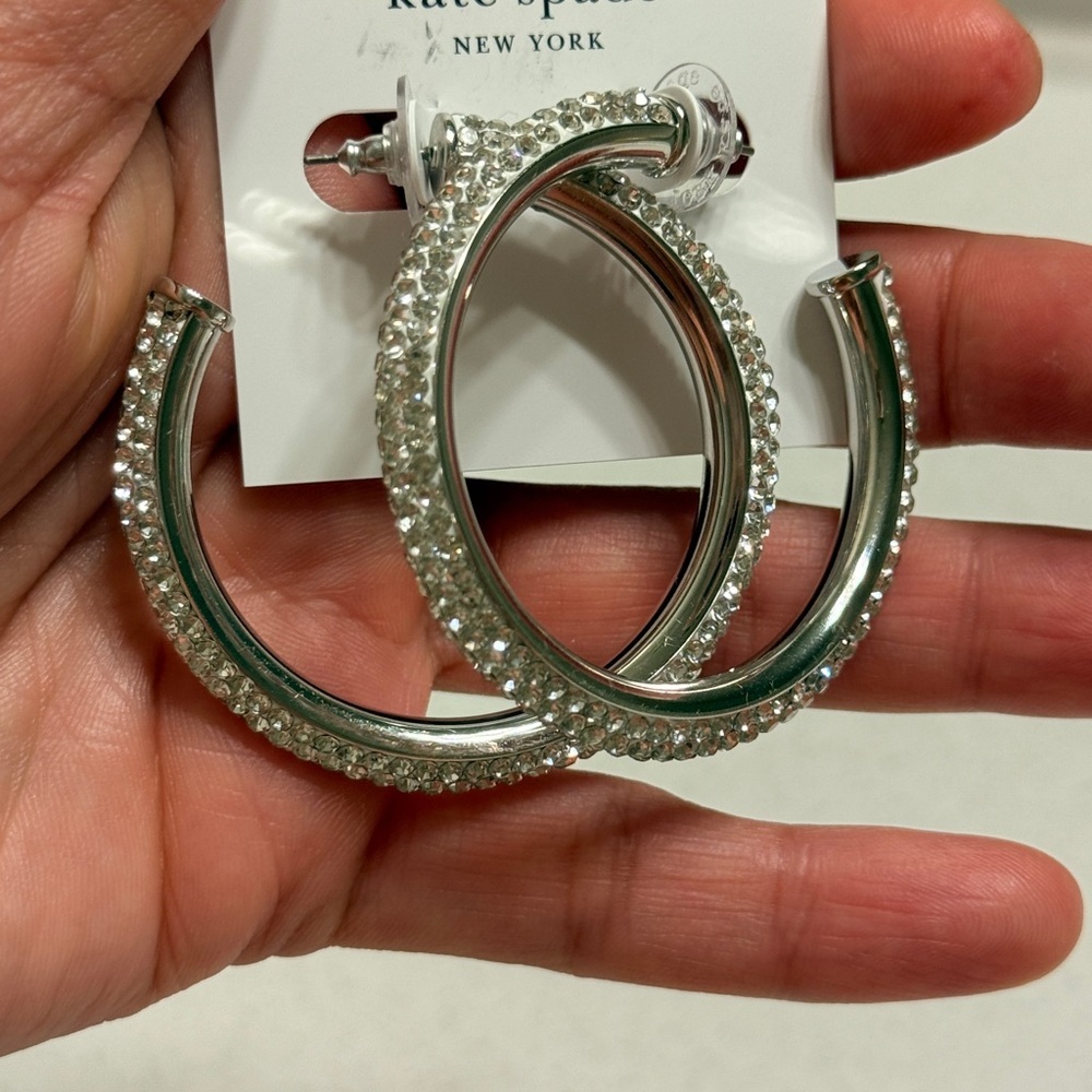 Elegant Silver Hoop Earrings - Picture 17 of 17